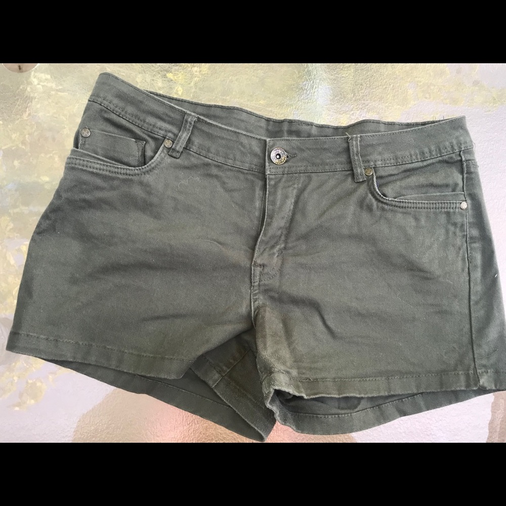 Olive Green Jean Shorts